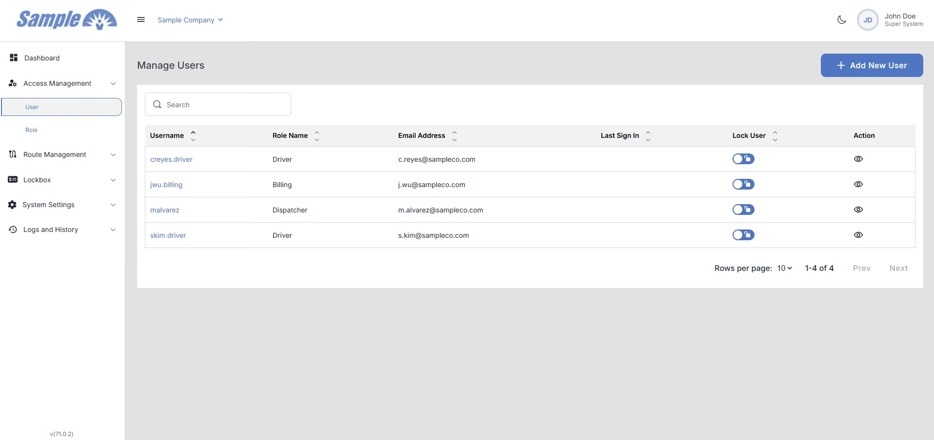 Access Management screenshot